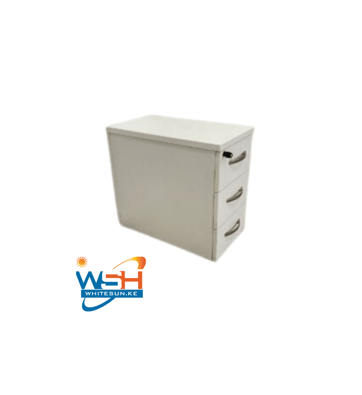 Three drawers movable side drawer
