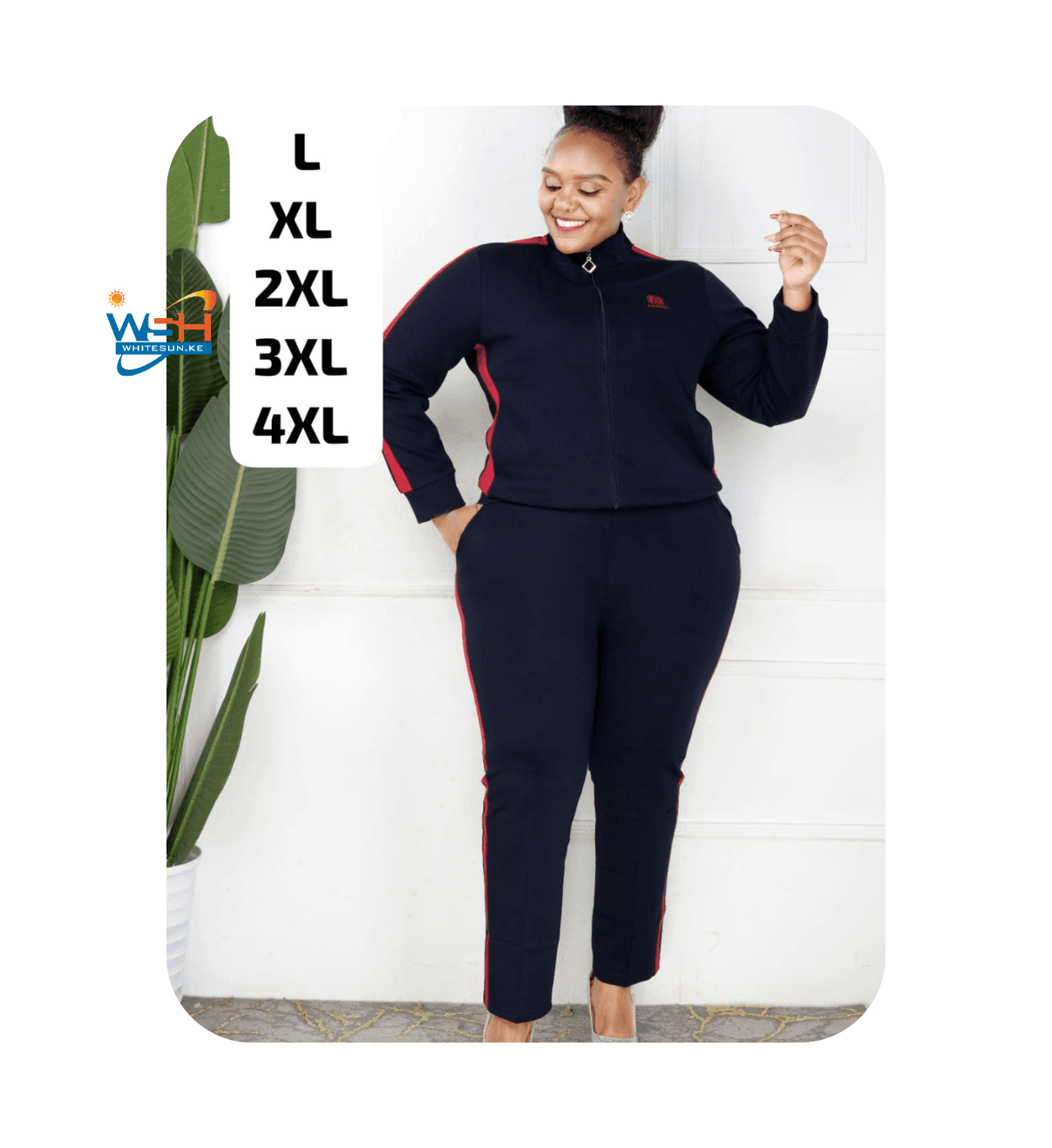 Elegant Black Cotton Ladies Tracksuit