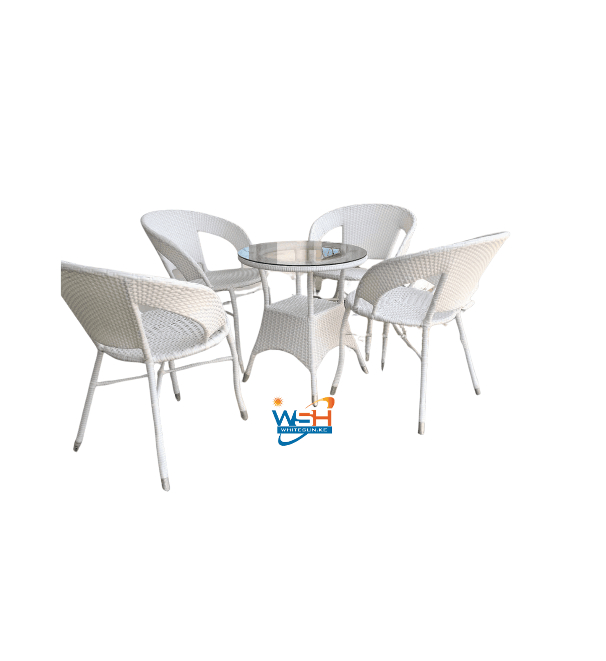 LIDDSTE Garden Patio 4-Seater Chair and Table Set Outdoor Balcony Furniture Set with Coffee Table Includes Perfect for You Durable and Stylish Design (White)