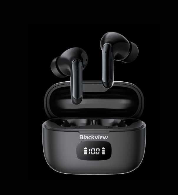 Blackview Wireless Noise Canceling Earbuds in Ear Headphones Wireless Bluetooth 5.3, Ear Buds Built-in Mic Sports Earbuds IPX7 Waterproof,56H Playtime LED Power Display for Android/iOS Phone