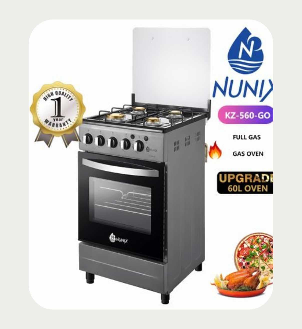 Nunix Cooker full gas. Gas oven. 50*55cm. 2 @ksh19,500