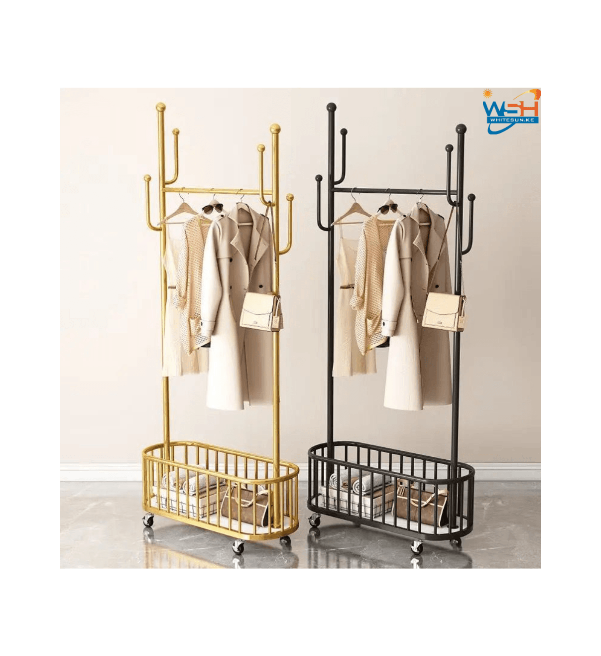 MOVABLE CLOTH RACK WITH WHEELS