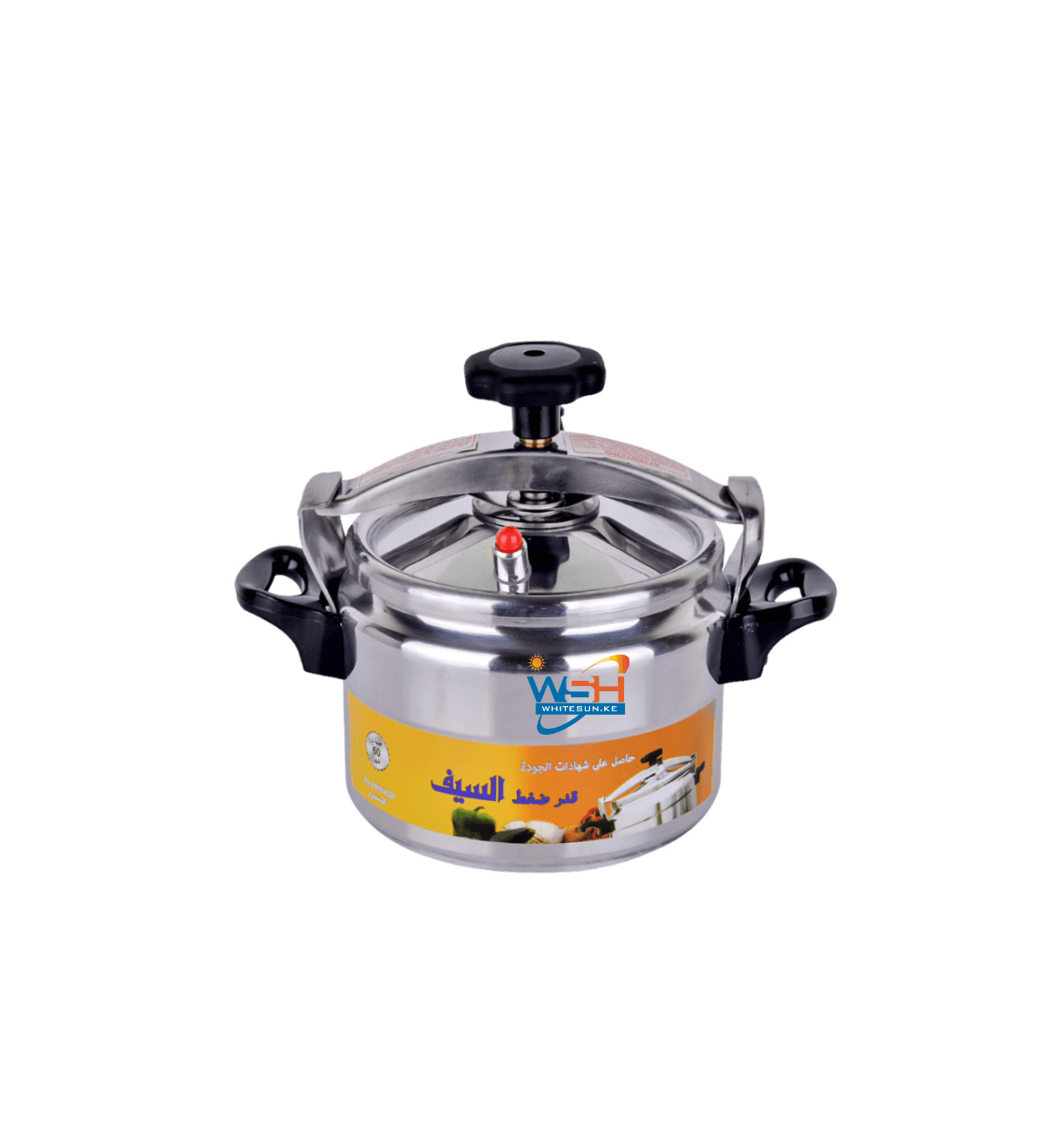 Al-Saif Aluminum Pressure Cooker – 8L Fast Cooking Pot with Safety Valve & Heat-Resistant Handles – Durable & Energy-Efficient for Home & Commercial Use