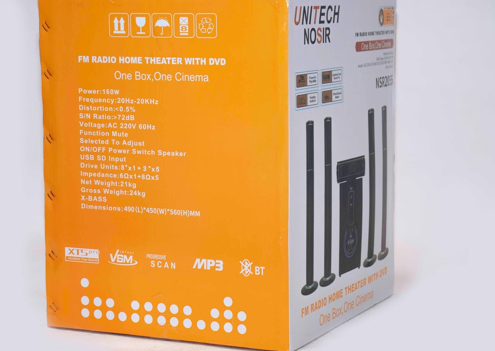 Whitesun NOSIR Speaker 2055 2.1 FM Radio Home Theater System – 160 W RMS, Full-Range Drivers, USB/SD & Bluetooth Playback Thumbnail 2