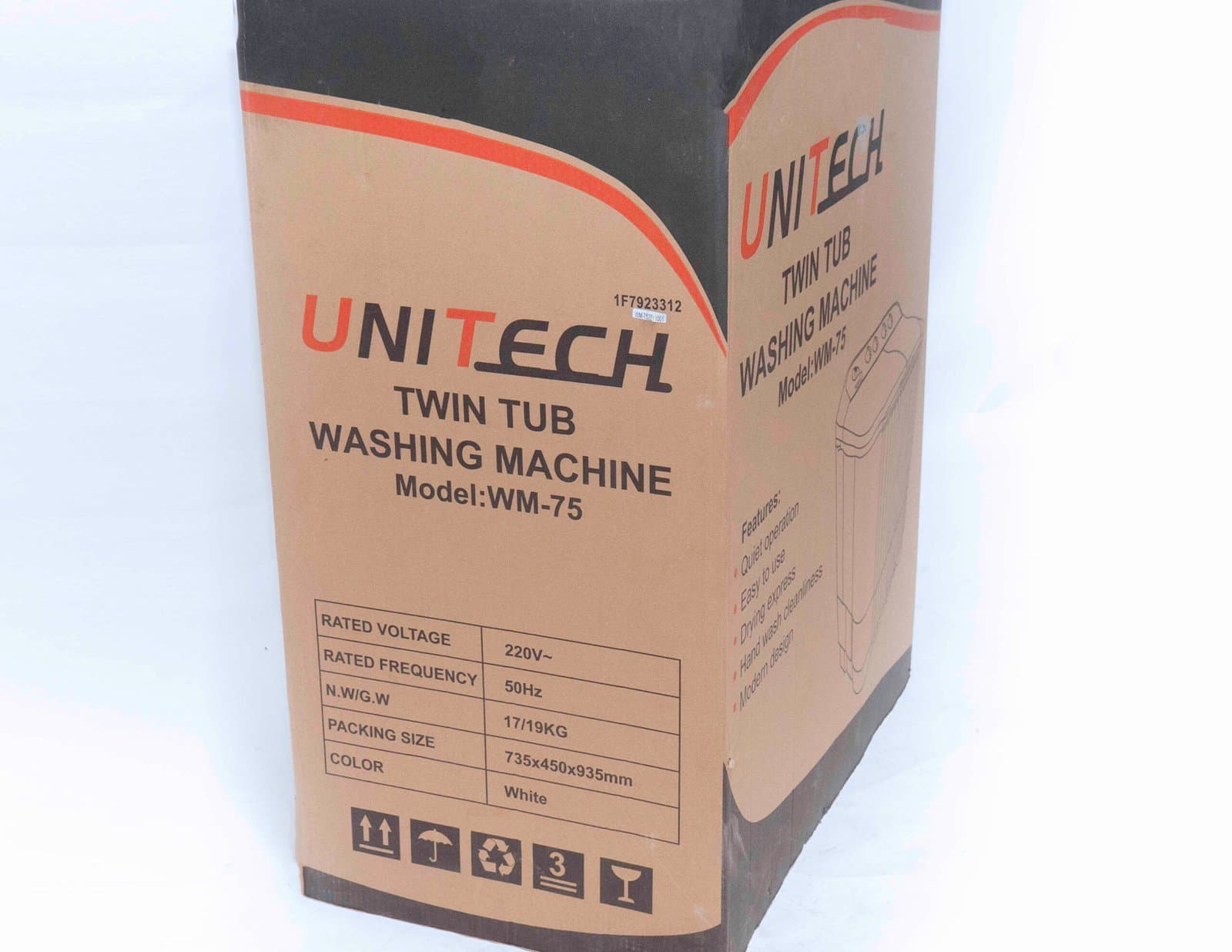 Whitesun UNITECH WM-100 10 kg Twin Tub Washing Machine – Semi-Automatic, 220 V/50 Hz, 6 kg Wash + 4 kg Spin, Compact Design