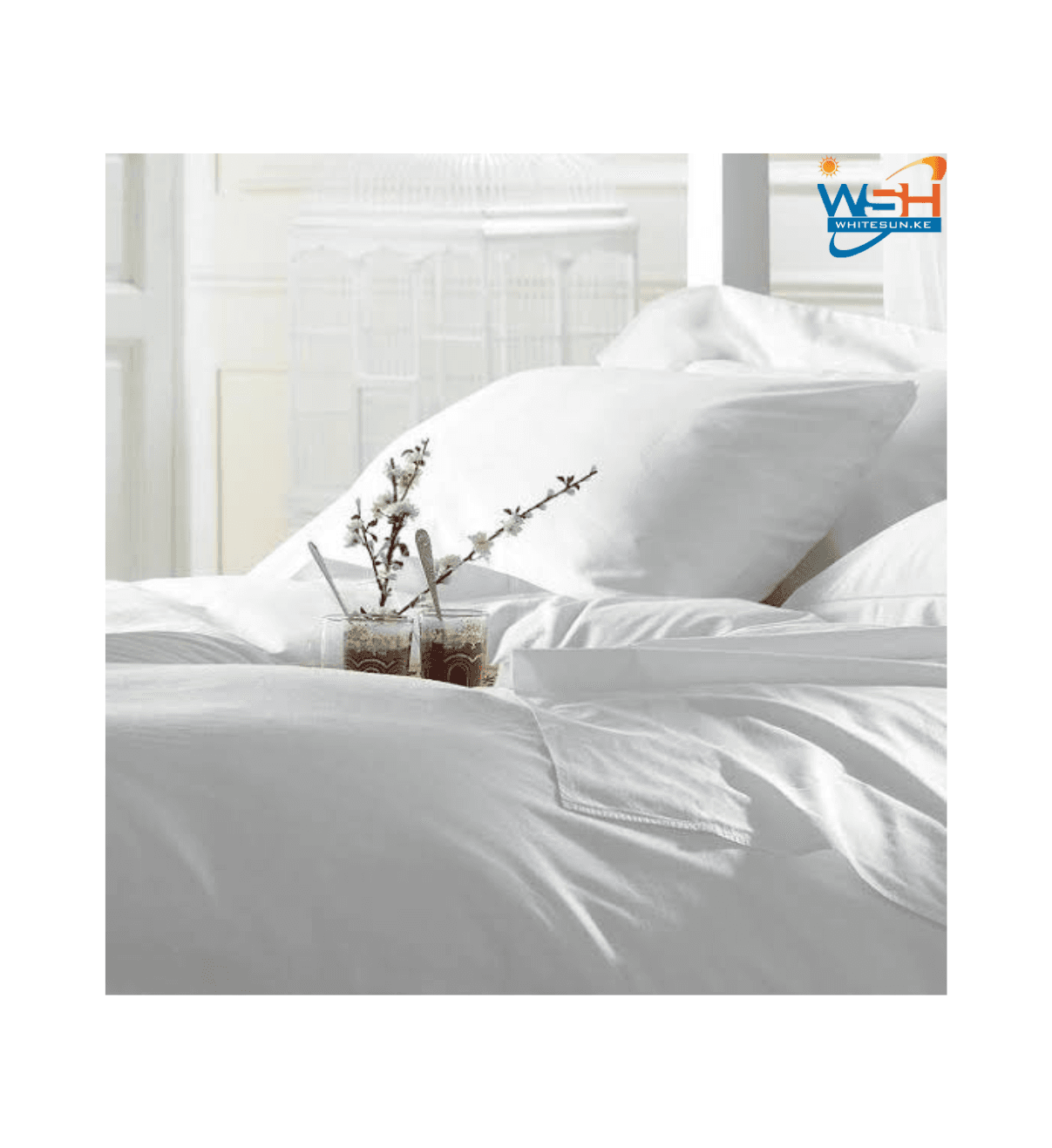 4*6 White cotton bedsheets 4 sets