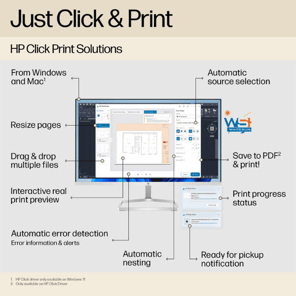 HP DesignJet T250 24-in Printer 2025 Edition with 2YR Warranty Thumbnail 5