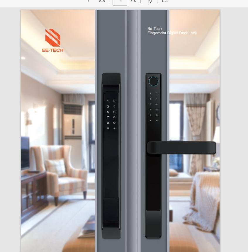 Be-Tech K8 Smart Lock for Sliding & Aluminum Doors – Biometric, Keypad, RFID & TTLock App Security