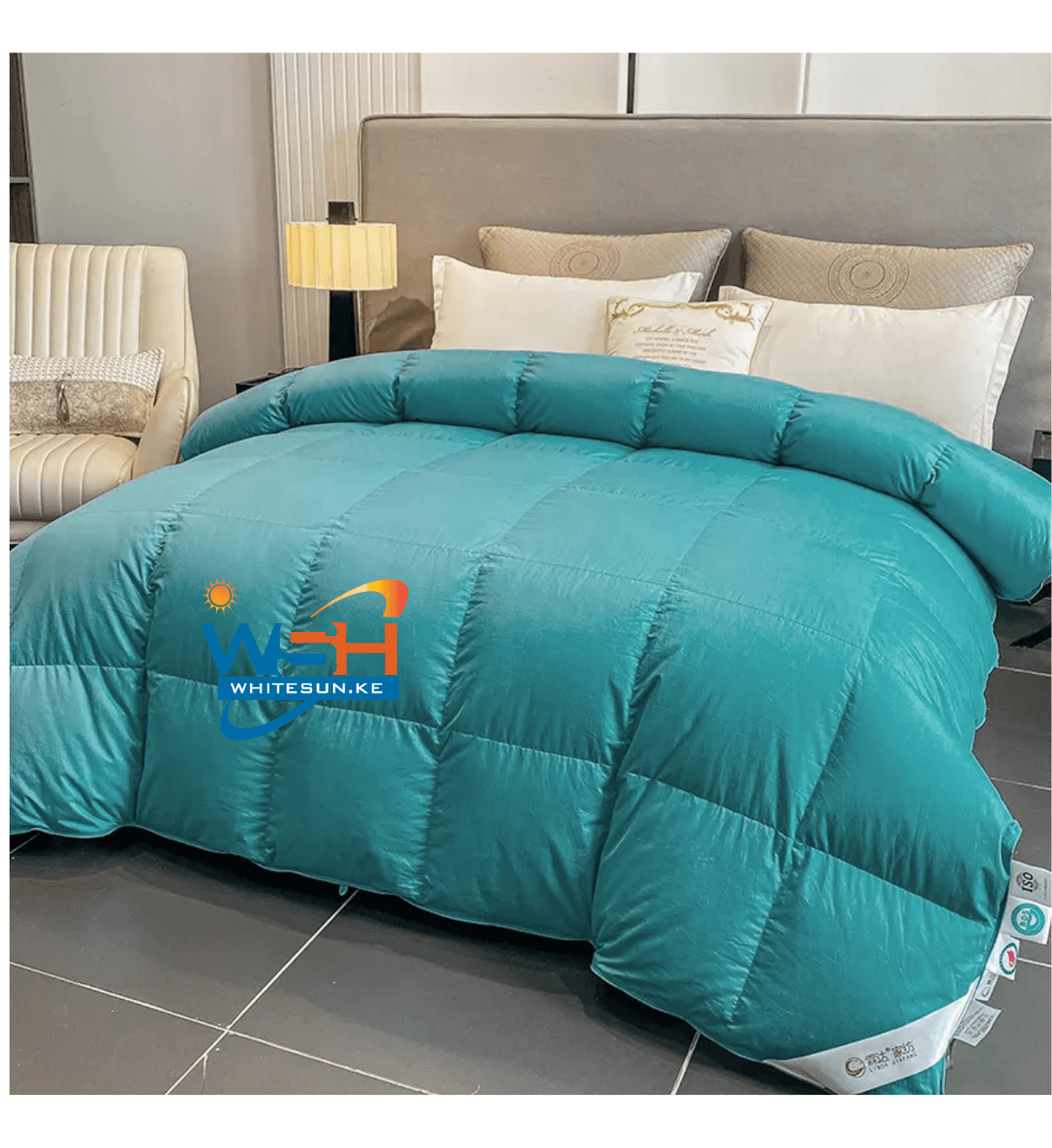 90% Goose Down & 10%Goose Feathers 100% cotton 240x220cm White Duvet. Thumbnail 2