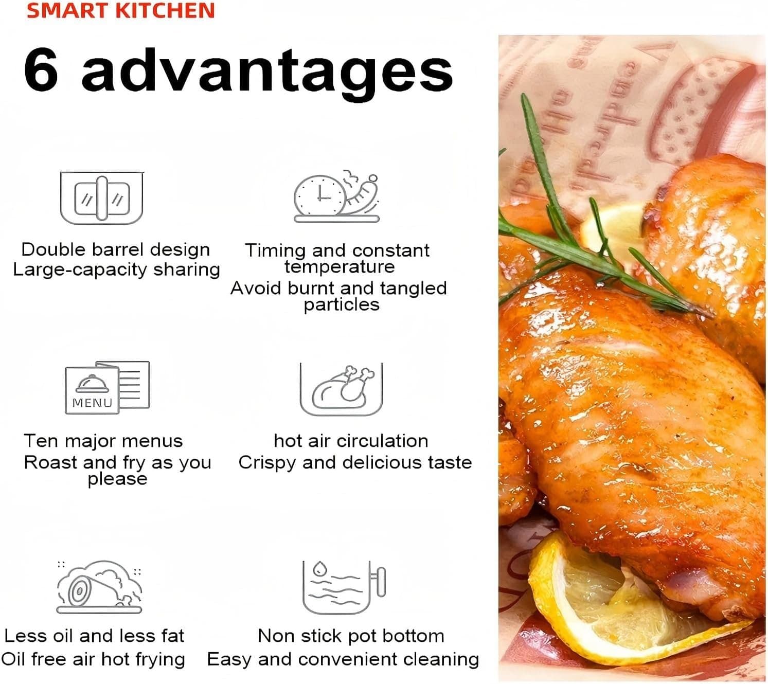 Double Door Air fryer (whitesun) Thumbnail 5