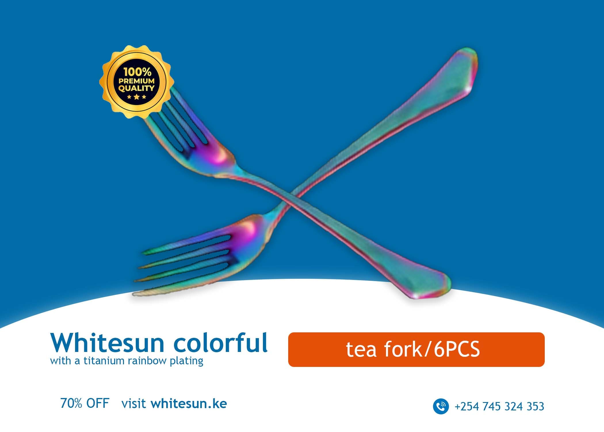 Whitesun colorful tea fork/6PCS