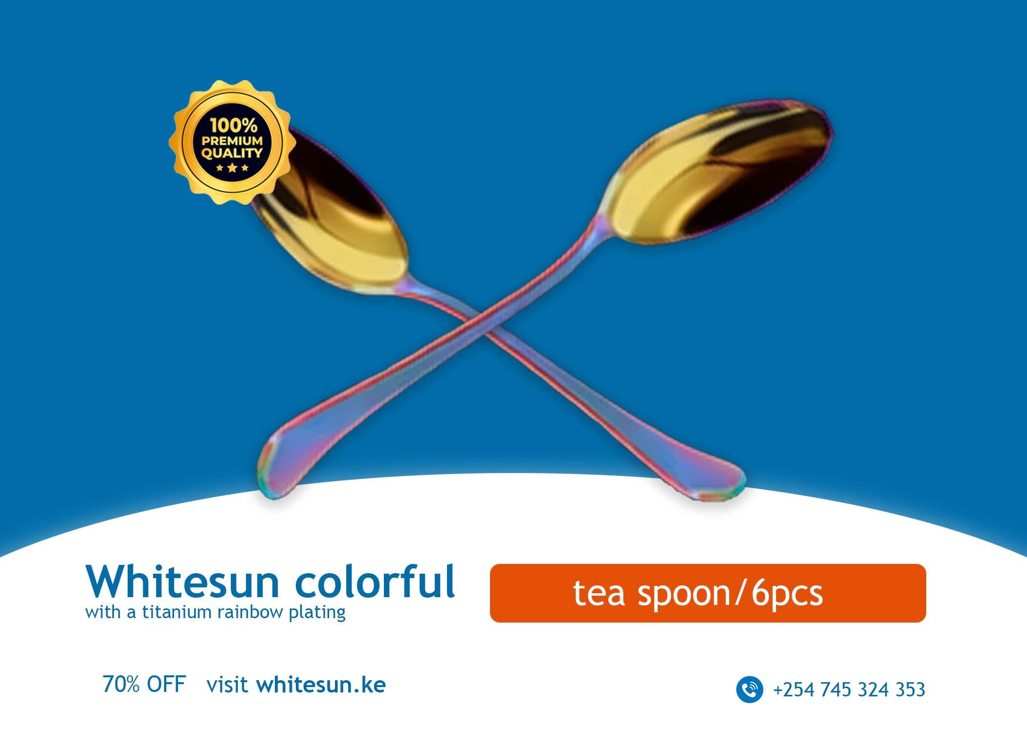 Whitesun colorful tea spoon/6pcs