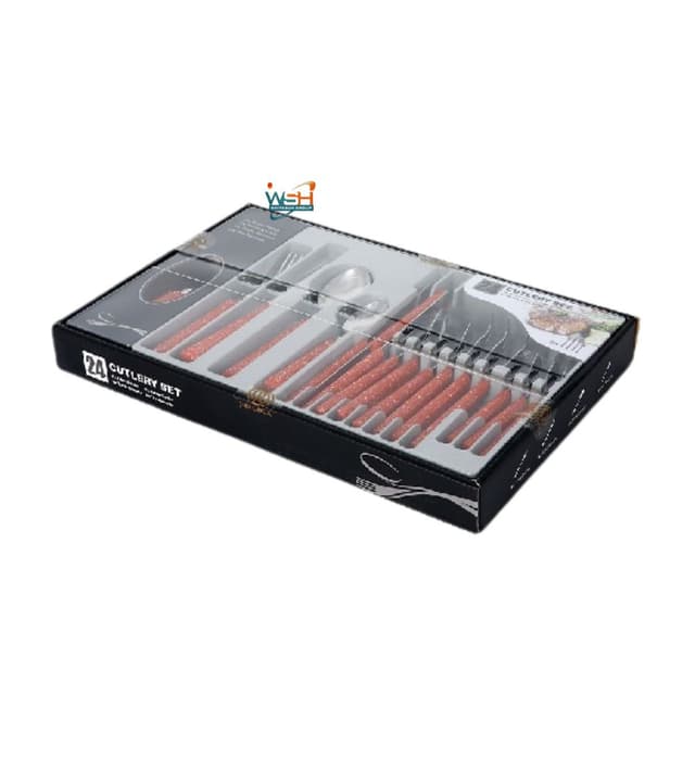 whitesun-24-pieces-cutlery-set-with-red-handles