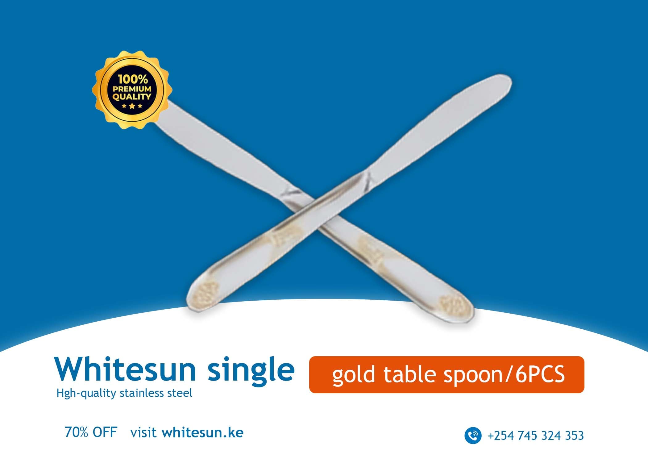Whitesun single gold table knife/6PCS