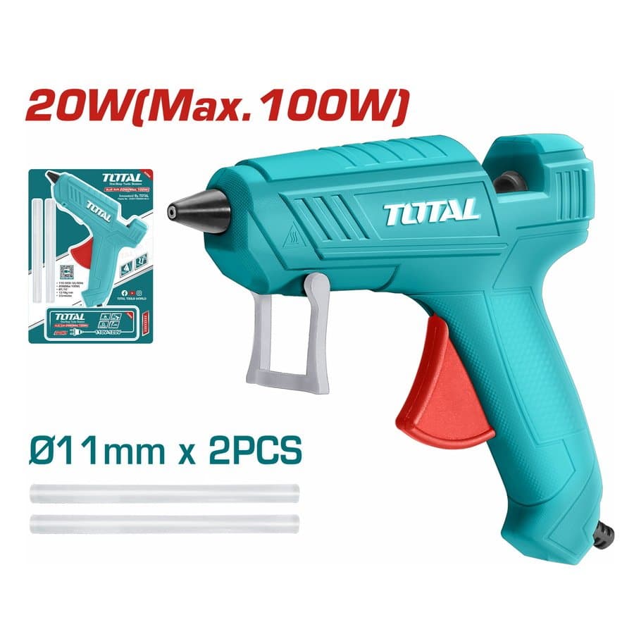 TOTAL Glue Gun, 100W, 11.2mm with 2 PCS Glue Sticks – TT101116 Thumbnail 3