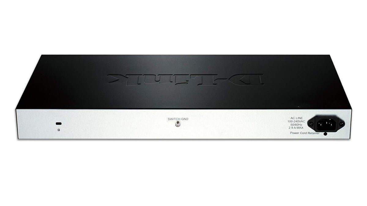 D-Link 28-Port Fast Ethernet WebSmart PoE+ Switch including 2 Gigabit BASE-T and 2 Gigabit Combo BASE-T/SFP Ports (DES-1210-28P)