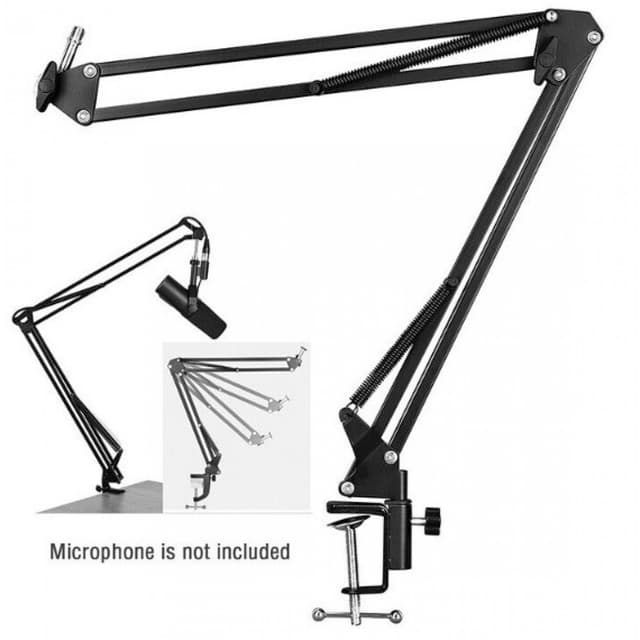 adjustable-studio-microphone-suspension-scissor-arm-stand-black