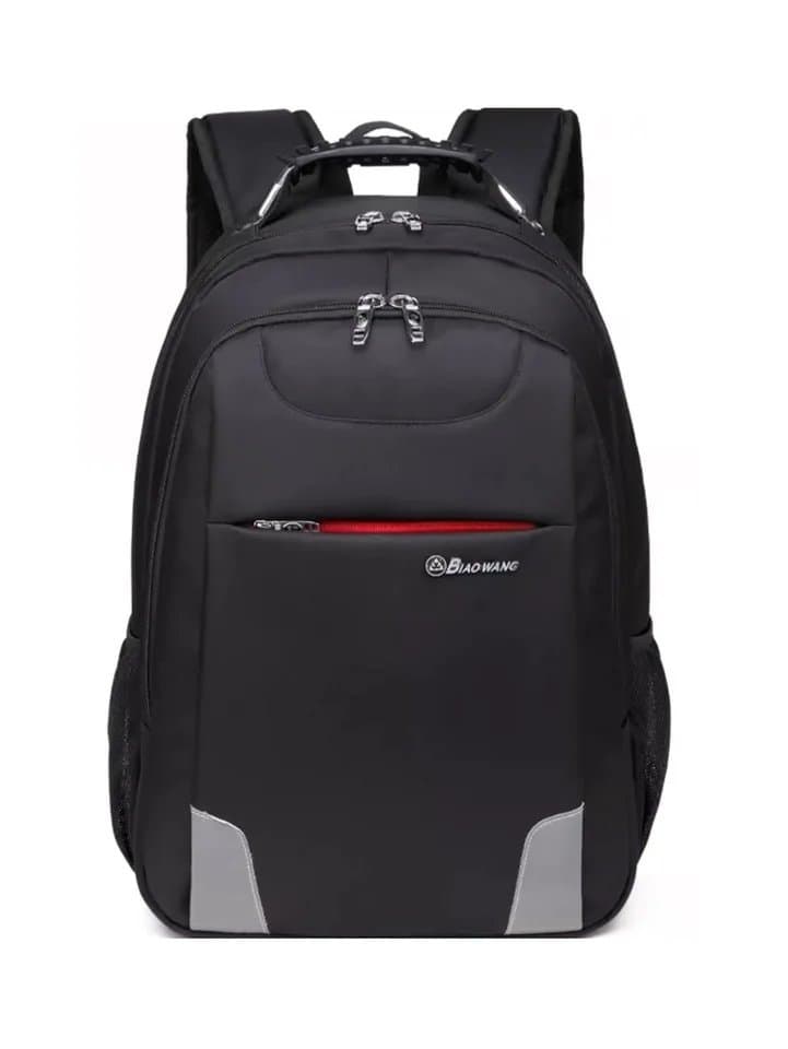 162# whitesun Unisex Black Laptop Backpack – Water-Resistant School & Travel Bag with Reflective Safety Strips, Padded Straps & Multi-Pocket Storage Grey Bottom Thumbnail 3