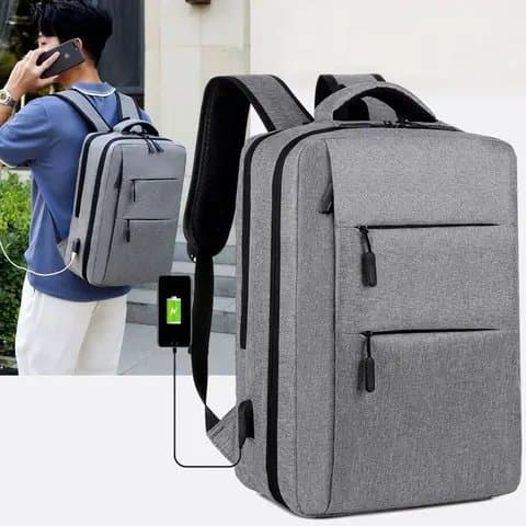 126# Whitesun Executive business backpack blue fit for work weekend getaways padded laptop bag Thumbnail 2