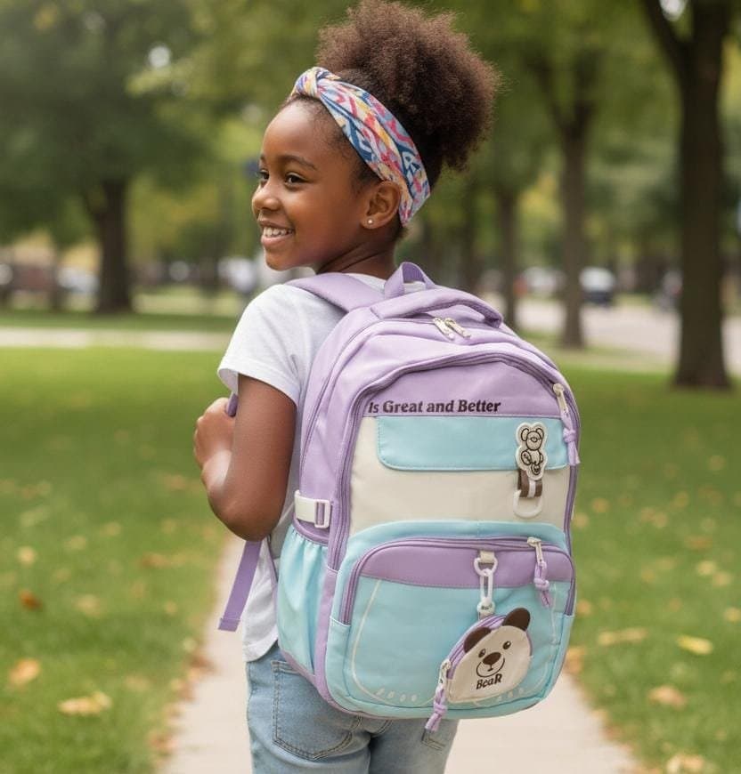 239# Whitesun Orthopedic School Backpack – Spacious, Waterproof, Padded Birthday Gift for Girls, Daughter, Niece, Cousin, Granddaughter, Goddaughter (Age 5–13, Light Purple)