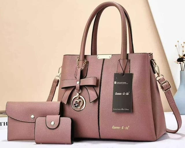 039-whitesun-3in1-queen-fit-chiq-ladies-handbag-ideal-birthday-gift-anniversary-gift-and-valentines-day-gift-idea-for-mom-sister-auntie-girlfriend-cousin-grandmother-pink-colour