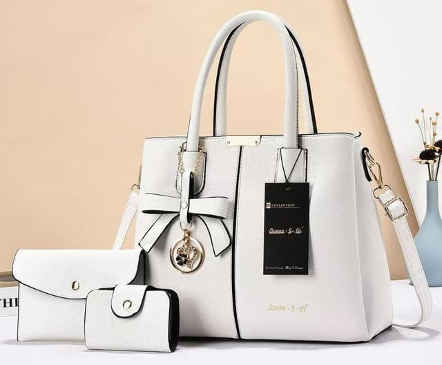 041-whitesun-3in1-queen-fit-chiq-ladies-handbag-ideal-birthday-gift-anniversary-gift-and-valentines-day-gift-idea-for-mom-sister-auntie-girlfriend-cousin-grandmother-white-colour