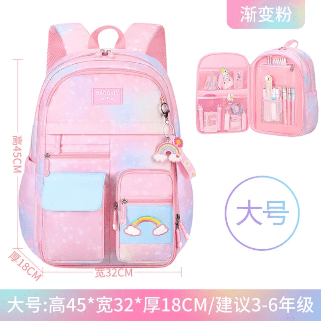 241# Whitesun Pikbear Premium Waterproof School Bag for Girls – Ideal Gift for Girls, Daughter, Niece, Cousin, Granddaughter- Pink colour Thumbnail 3