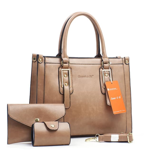 034-whitesun-3in1-queen-fit-buckle-ladies-handbag-ideal-birthday-gift-anniversary-gift-and-valentines-day-gift-idea-for-wife-mom-sister-auntie-girlfriend-cousin-grandmother-beige-colour