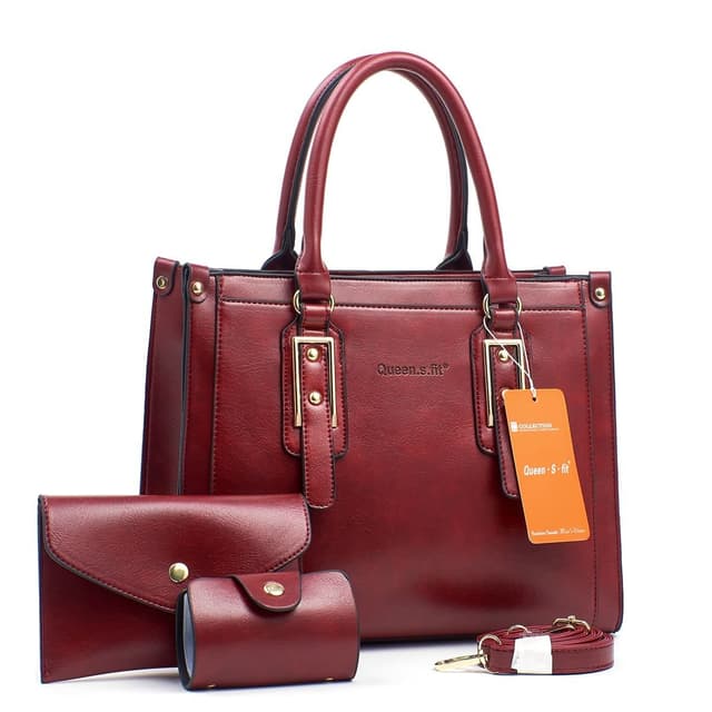 033-whitesun-3in1-queen-fit-buckle-ladies-handbag-ideal-birthday-gift-anniversary-gift-and-valentines-day-gift-idea-for-wife-mom-sister-auntie-girlfriend-cousin-grandmother-red-colour