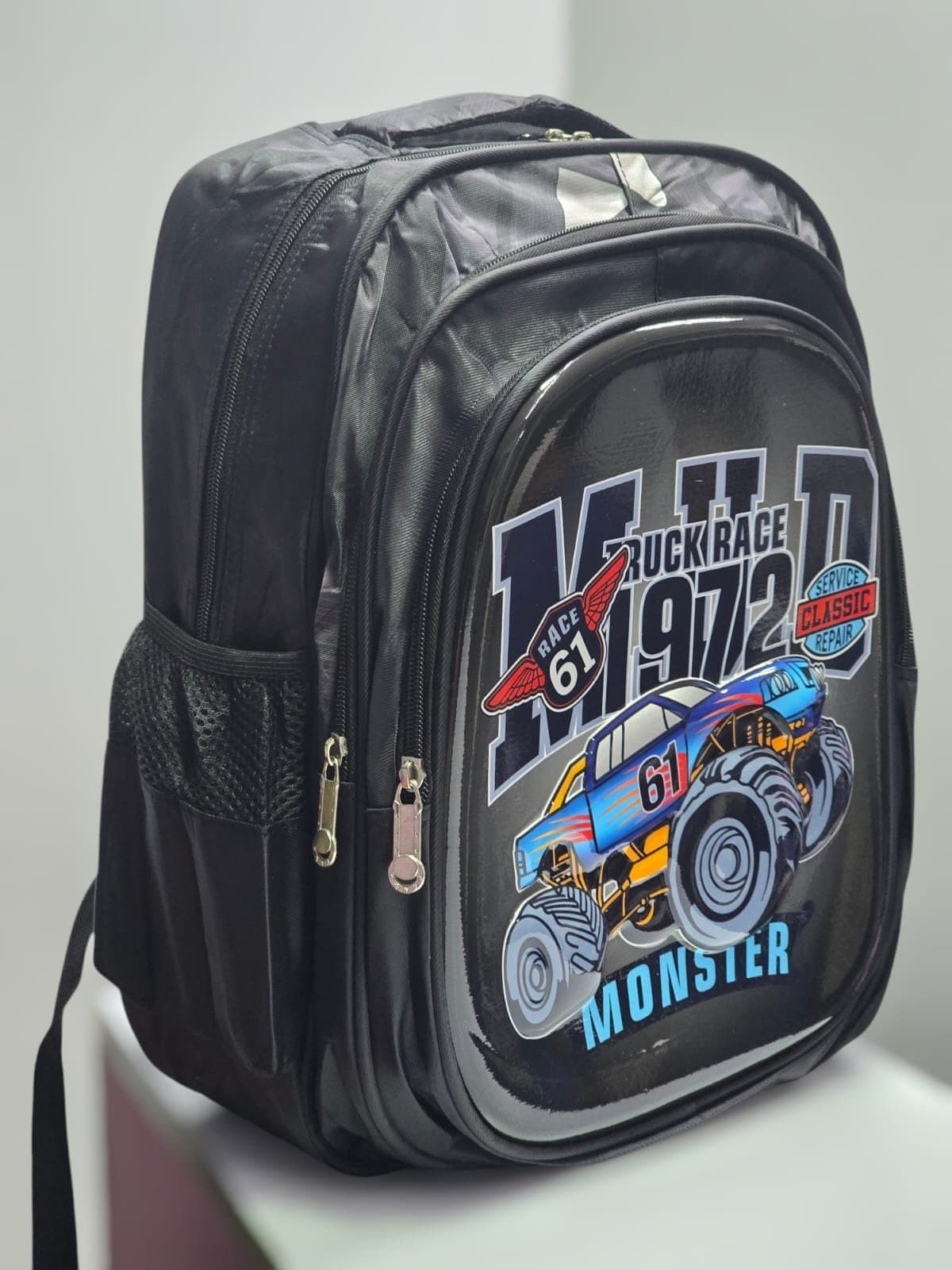 236# Whitesun Monster truck black large capacity boys school bag quality primary school bag for boys birthday gift for son nephew cousin Copy Copy Copy Thumbnail 2