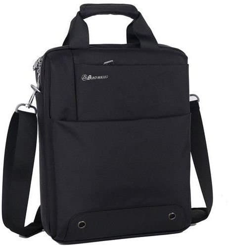 163# Whitesun Unisex Black Laptop Sidebag – Premium Multi-Compartment Work and Travel Bag with Dividers, Metal Hardware, and Water-Resistant Finish 14 inch size