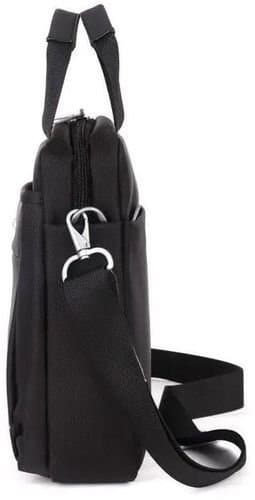 163# Whitesun Unisex Black Laptop Sidebag – Premium Multi-Compartment Work and Travel Bag with Dividers, Metal Hardware, and Water-Resistant Finish 14 inch size Thumbnail 3