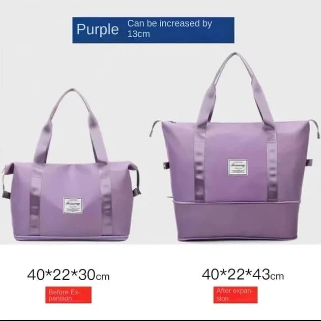 256# Whitesun Expandable duffel Ladies Purple travel duffel bag medium size gift for women Thumbnail 2