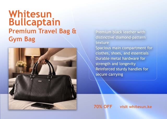 251-whitesun-bullcaptain-black-leather-diamond-pattern-duffel-bag-premium-travel-bag-gym-bag-companion-medium-size
