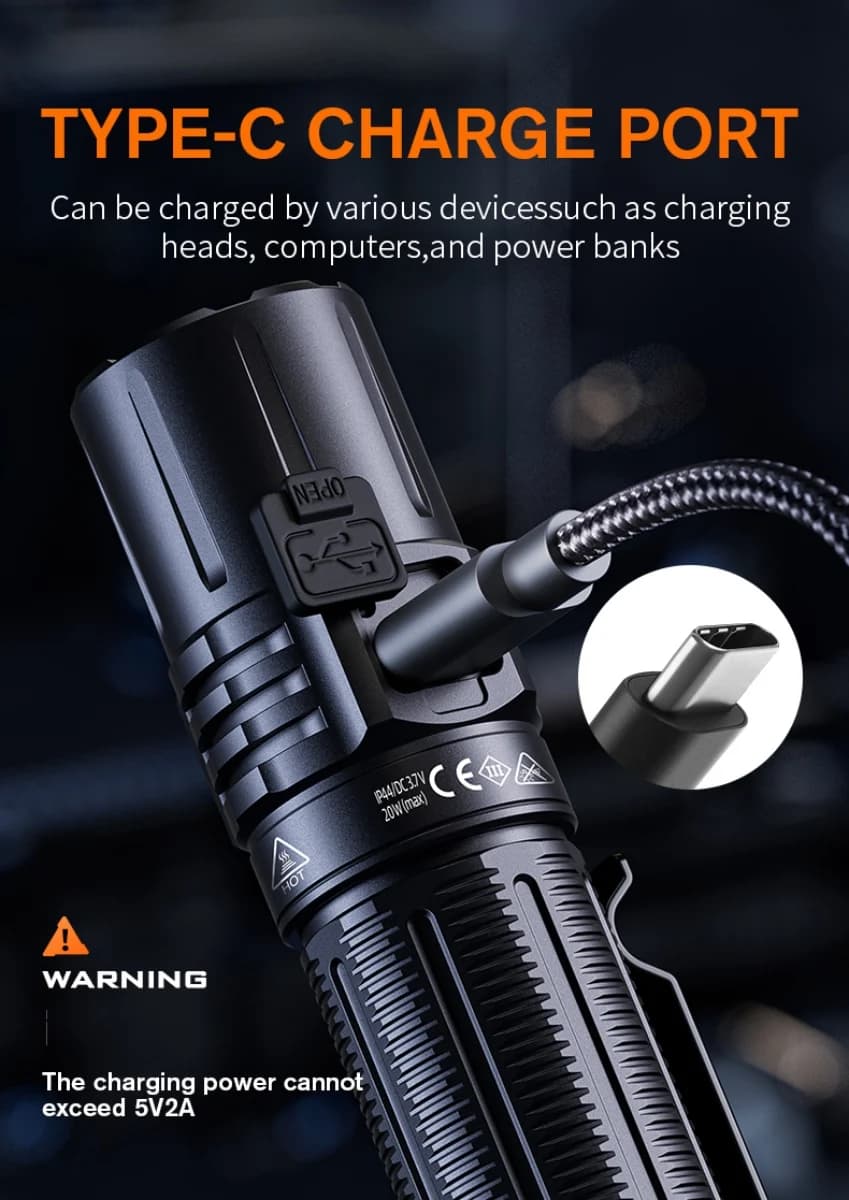 SUPERFIRE A20 Tactical Super Bright Flashlight Thumbnail 5