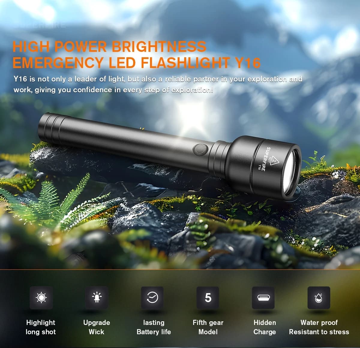 SUPERFIRE Y16 High Power LED Flashlight