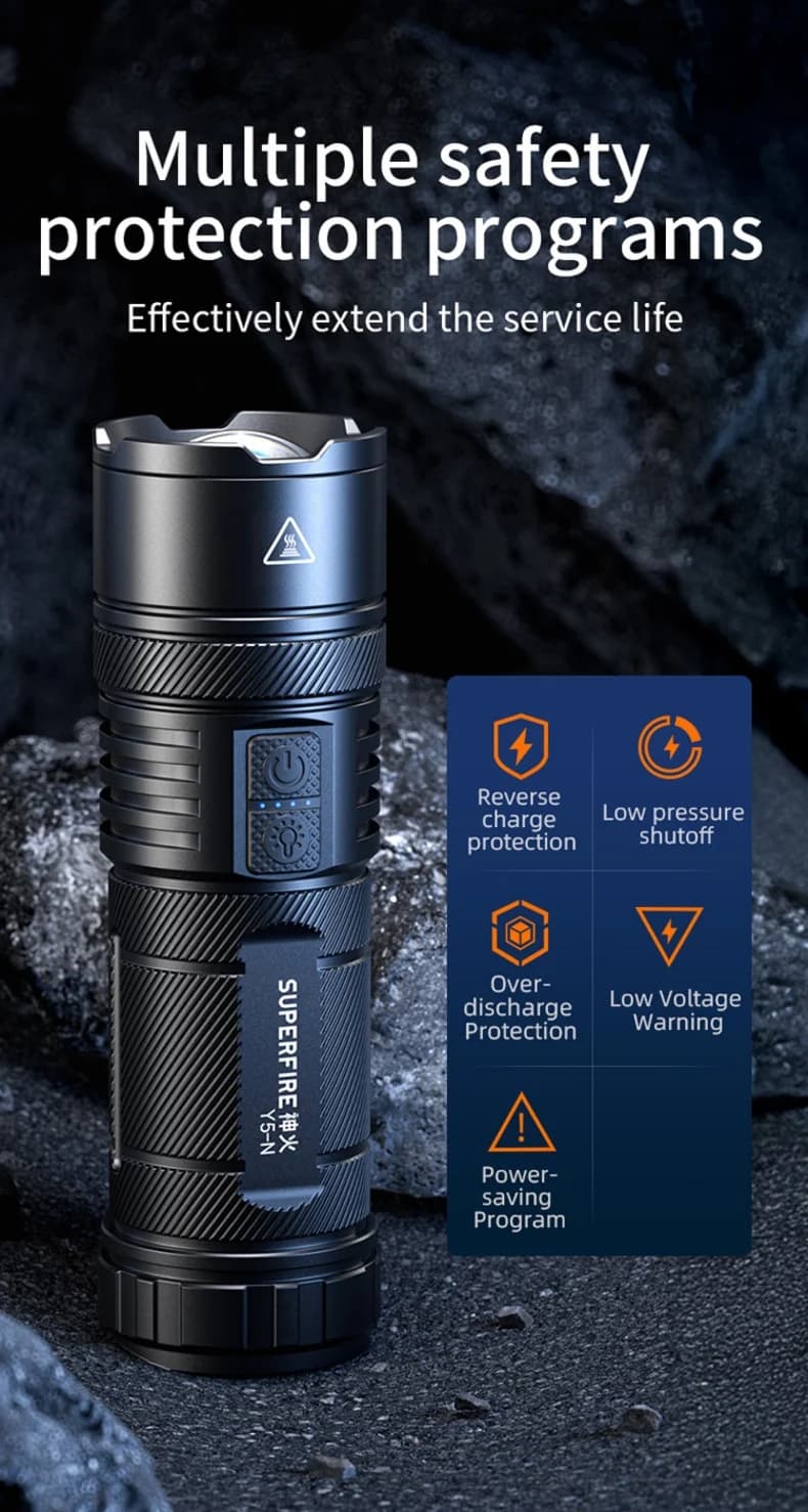 SUPERFIRE Y5-N 15W Long Range Flashlight Thumbnail 10