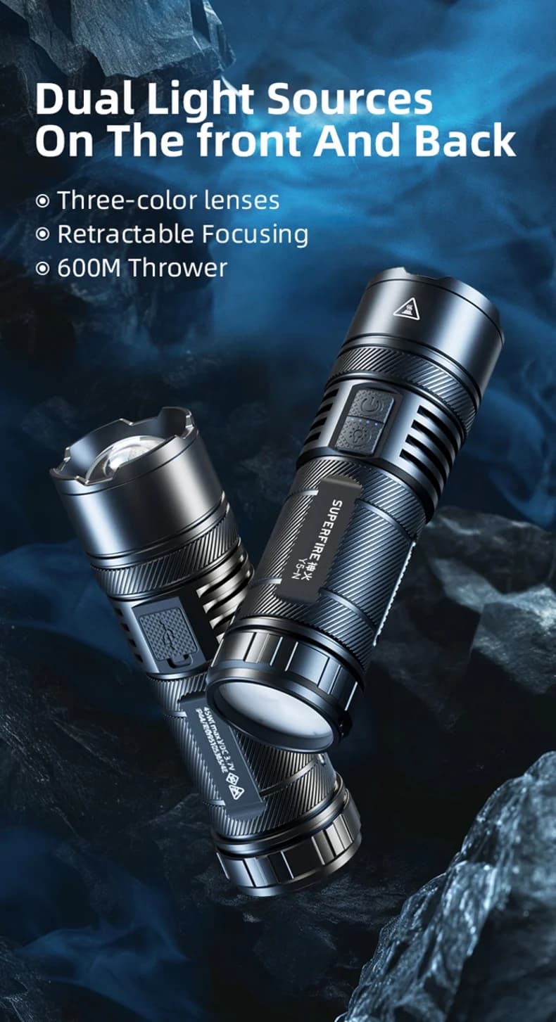 SUPERFIRE Y5-N 15W Long Range Flashlight