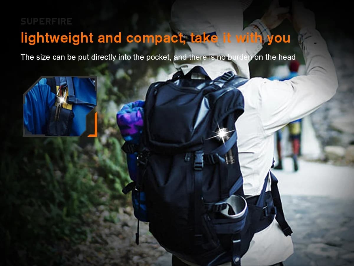 SUPERFIRE TH04-S Magnetic Rechargeable Headband Flashlight Thumbnail 7