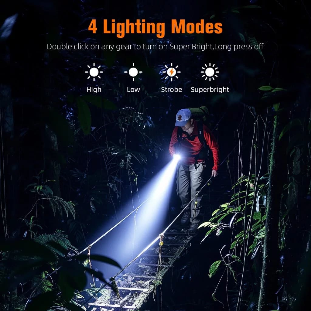 SUPERFIRE X60 15W Zoomable Powerful Flashlight Super Bright 1050 Lumens Cree XHP50 LED Pocket Torch Light Thumbnail 8