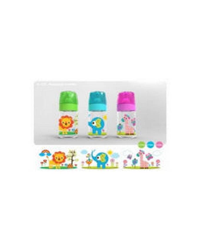 Wide Neck Bottle, W/ Silicone Nipple And Star Hood 8Oz Jungle Buddies Thumbnail 2