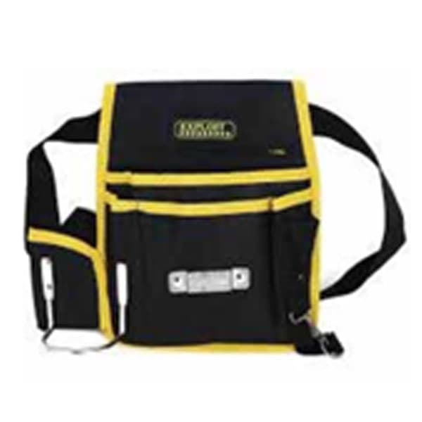 Tool Holder Jinjian Tools, Black With Yellow Strips, Multi Pocket With Belt Thumbnail 2
