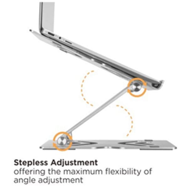 Stepless Adjustment Laptop Risers, Silver For Most 11-17 Inch Laptops & eReaders, Lumi Thumbnail 2