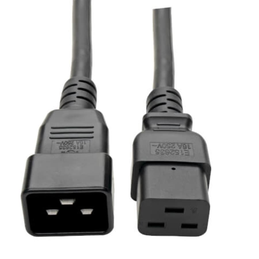 C19 To C20 Heavy-Duty Extension Cord – 15A, 250V, 14 Awg, 3 Ft., Black Tripp-Lite