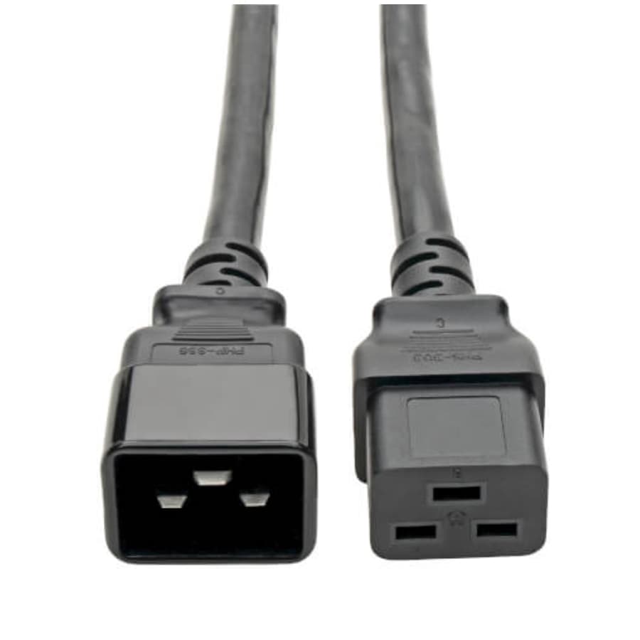 C19 To C20 Heavy-Duty Extension Cord – 20A, 250V, 12 Awg, 2 Ft., Black Tripp-Lite