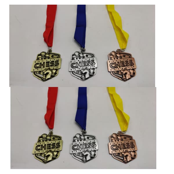 antique-gold-medal-with-red-ribbonfor-chess-size-70mmx82mm