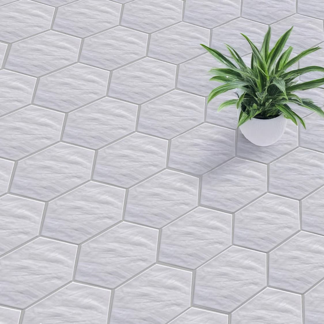 Hexa Chiara Beige Shiny Porcelain Floor Tile - 258 x 290mm