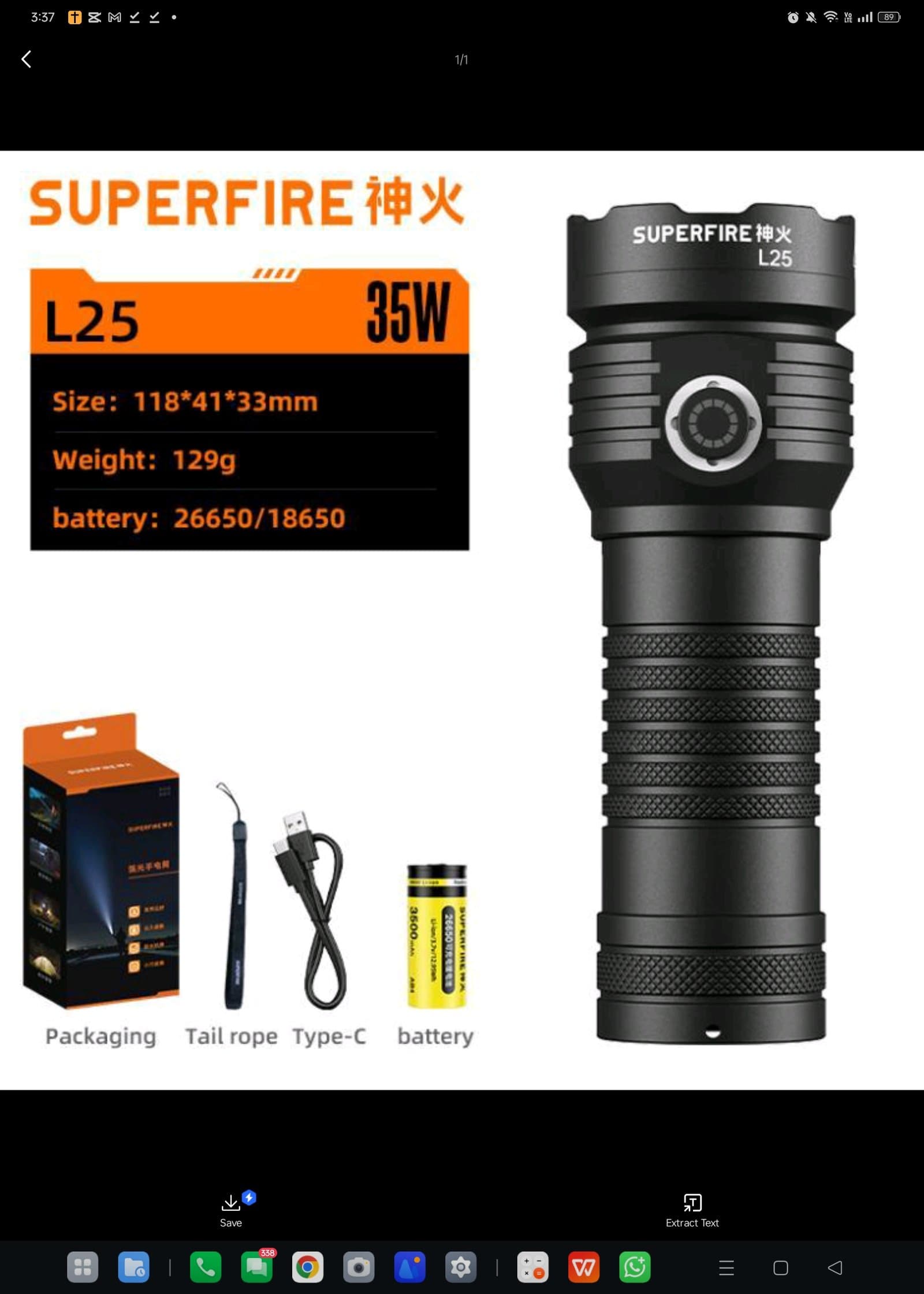 SUPERFIRE L25 High Power Flashlight
