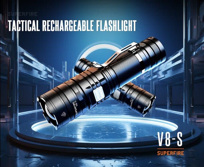 SUPERFIRE V8-S Rechargeable Tactical Flashlight