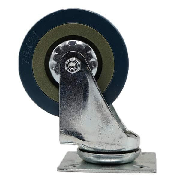 LD Rubber Castor Wheel Swivel, Plate Swivel Thumbnail 2